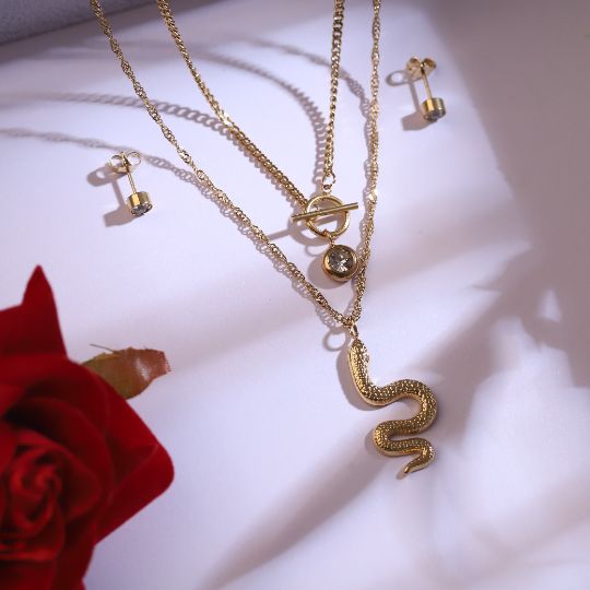 Premium Anti-Tarnish Chain & Earring Set