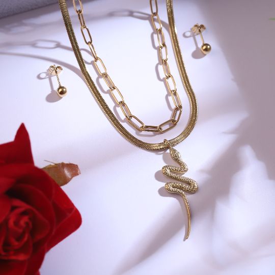 Premium Anti-Tarnish Chain & Earring Set