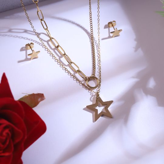 Premium Anti-Tarnish Chain & Earring Set